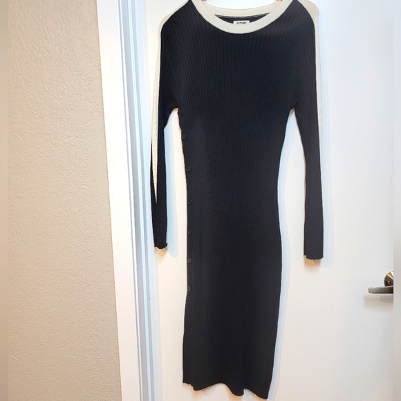 🔖FINAL SALE | FC Kahlana Barfield Brown Black & Ivory Knit Dress - Picture 5 of 10